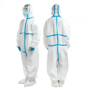 Enhanced Disposable Non-sterile Isolation Gown Suit General Protective Coverall Clothing