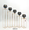 cheap black gold metal candelabra with printing
