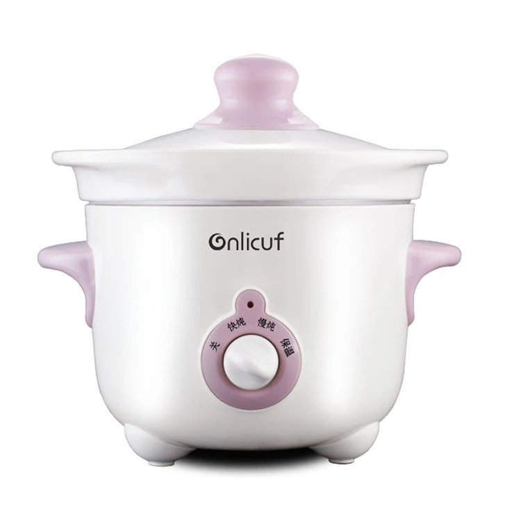 0.4L safety baby food slow cooker with ceramic pot rotary knob
