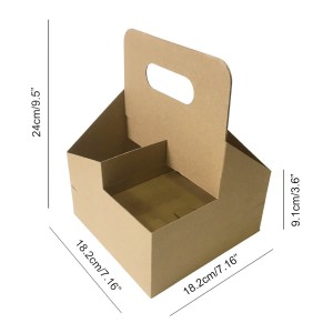 Kraft paper 4-cup carriers with handle