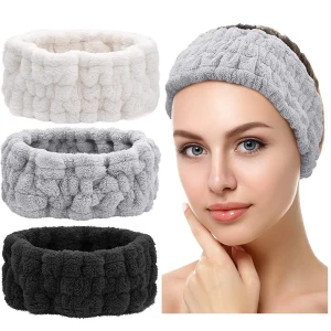 Spa Facial Headband for Makeup Washing Face Terry Cloth Hairband Yoga Sports Shower Elastic Head Band for Girls Women