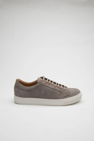 Leather Taupe Men Sneakers