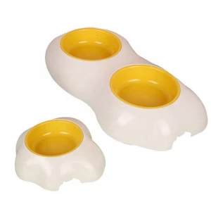Anti-tipping Egg yolk double bowl cat bowl dog bowl pet feeding bowl pet bowl