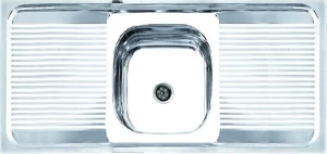 Chrome Kitchen Sink Quality 430 with Dual Droppers