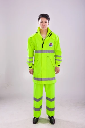Green Reflective Safety Suit