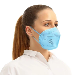 Certified 5 layer respiratory face mask without exhalation valve - Blue