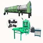 Automatic olive shell coffee shell sawdust carbonization briquetting production line, hydraulic briquetting machine