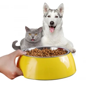 High quality Melamine Dog Bowls Stainless Steel Pet Feeder Dog Food feeding Bowl Anti-slip design