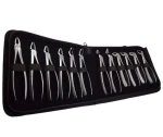 Dental Extraction Forceps Set - 12 Pcs with Black Zip Pouch