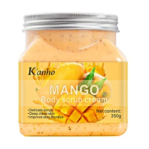 Kanho Mango Natural Body Care Whitening Exfoliating Ice Cream Facial Body Organic Skin Care Fruit Salt Ocean Body Scrub