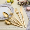 10 Piece Gold Silverware Golden Stainless Steel Flatware Cutlery Set Knives/Spoons/Forks/dessert fork/teaspoon Dishwasher  safe