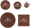 111 Pieces 3 mm Thick Brown Round and Square Self Adhesive Felt Furniture Pads