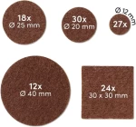 111 Pieces 3 mm Thick Brown Round and Square Self Adhesive Felt Furniture Pads