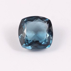 14.95 Cts. Natural London Blue Topaz Faceted Cushion Shape Loose Gemstone, 100% Natural Gemstone For Making Jewelry, 14 MM