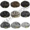 1B10 1B20 India Black Hair with 20% 10% Gray High Quality Remy Human Hair Piece Mono Wig Grey Hair Mens Toupee