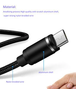 1m 3 in 1 magnetic USB cable type c IOS micro universal magnet multi charger data cable