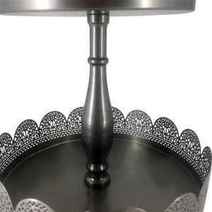 2 Tier  Party Decoration Silver Iron Wire Plate Candy Bread Metal Steel Tray Wedding Cupcake Cup Cake Stand