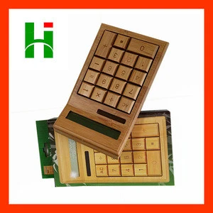 2016 Fashion Solar Powered Bamboo wooden Calculator