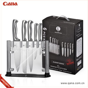 2017 Stocked High Quality Stainless Steel Kitchen Knife Set with Acrylic Stand and color box