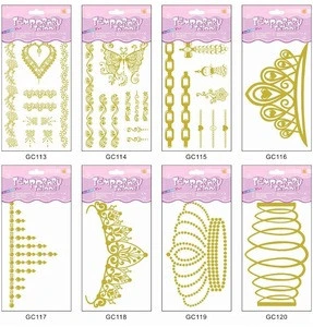2018 best designs eco-friendly high quality gold ink temporary tattoo