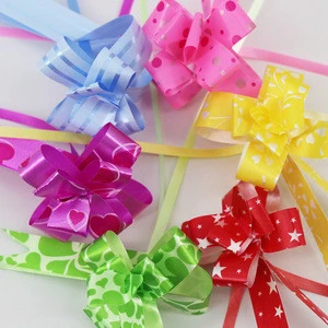 2018 Hot sale 10 m long christmas gift wrap ribbon rainbow film pull egg gift ribbon