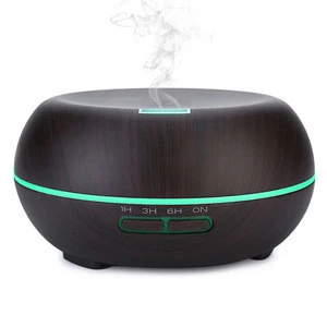 Wood Grain 7 Color LED Light Air Humidifier, Electric Essential Oil Aroma Diffuser
