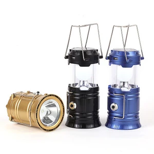 2019 new multi function rechargeable flashlight led solar pop up camping lantern