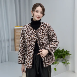 2020 autumn and winter new fashion casual warm and comfortable ladies leopard print fur coat