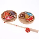 2020 new collection Wooden Cutting toy  Pretend Play Kitchen Toys Wood Early Development Magnetic Fishing Toy