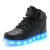 Import 2020 new design custom leather light up no logo high top LED casual skateboard shoes from China