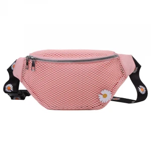 2020 Trendy girls hollow out mesh fanny pack fashion shoulder strap waist bag for women