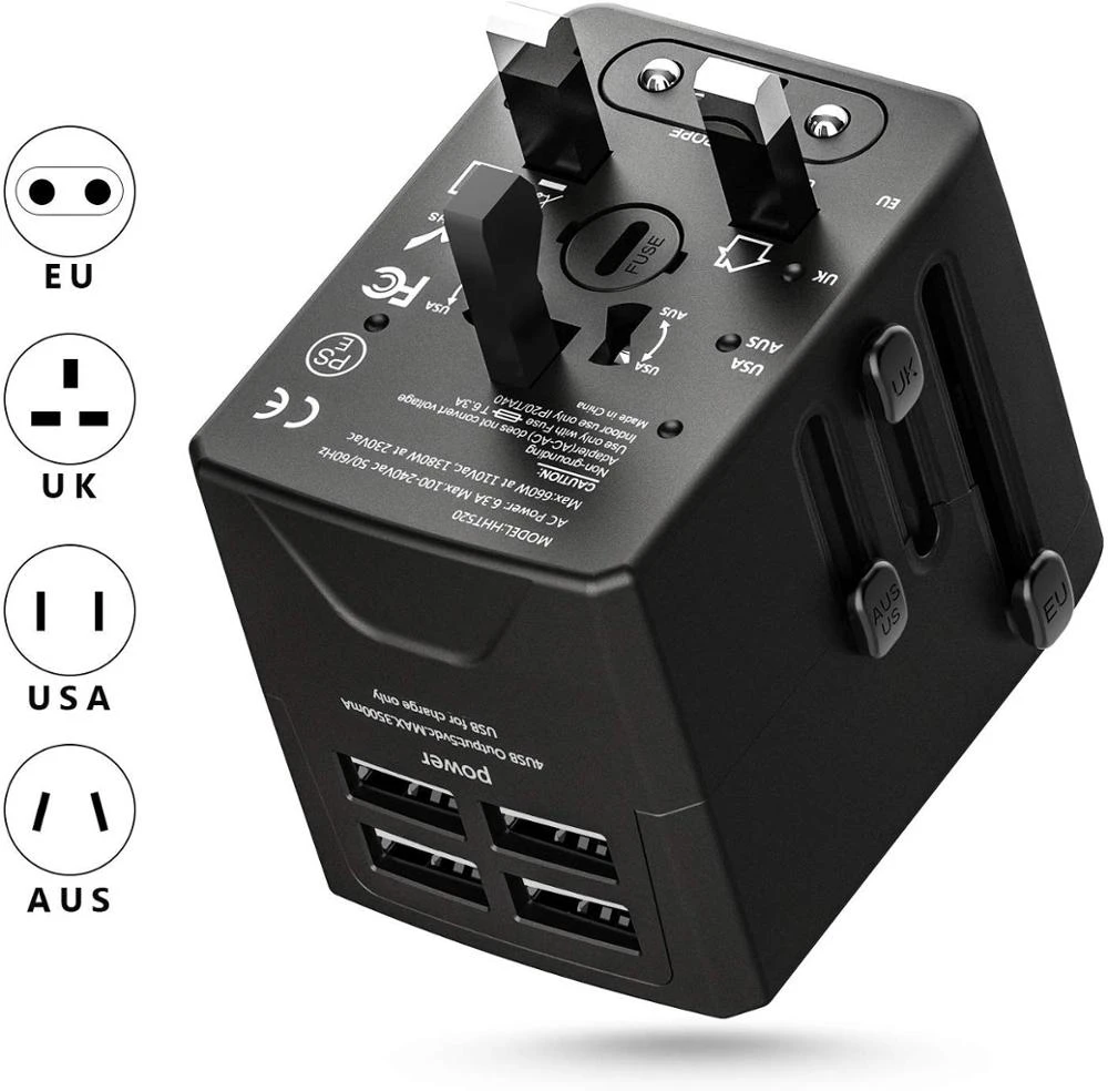 2020 universal travel power adapter for China 2 in 1 travel adapter charger type c usb