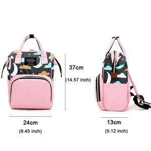 2020 Wholesale The new stylish high-volume mommy bag ,Color print travel backpack fashion baby diaper bag
