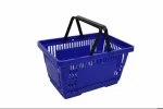 2021 Excellent Quality  Supermarket Convenient Red Black Green Plastic Shopping Baskets With Two Handles