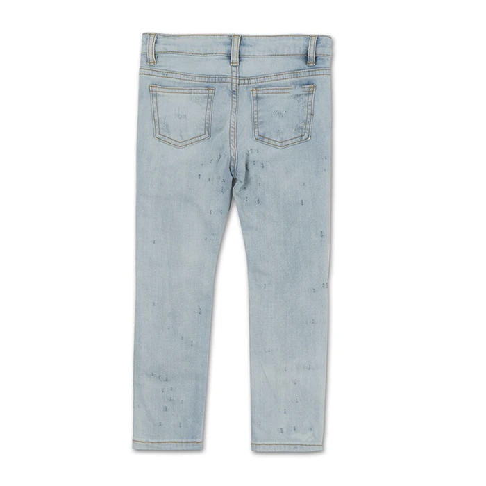 2021 hot sale US man buyer here  kids printed jeans latest designer kids jeans smart knee holes  denim jeans