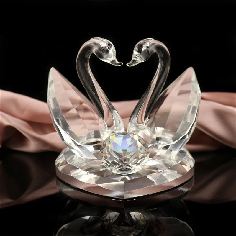 2021 hot sell  Crystal couple Swan For Wedding Gifts Wedding Favors/Wedding Giveaway Gift Favor Crystal Animal swan Glass Craft