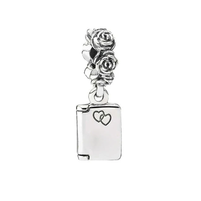 2021 new 925 Silver Pink Flower Pendant Charm Jewelry
