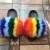 Import 2021 New Real Fox/Raccoon Fur Slippers Women Fashion Style Slides Summer outdoor Flip Flops Flat Fur Sandals from China