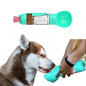 2021 New style portable dog water bottle drinking water feeder 4 in 1 dog water bottle
