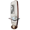 2024 new style golden barber stations table floor mirror with single-sided and double-sided options