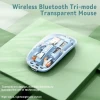 2024 New Transparent Mouse Wireless BT Three-mode Magnetic Suction Mute Rechargeable Mouse For mobiles Tablet Notebook Computer