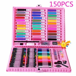 208 pcs / set Blue Pink Paint Painting Tool Set Watercolor Pen Drawing Toys for Children New Year&#39;s Christmas Birthday Gifts Toy