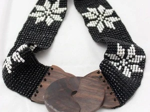 25 years factory custom elastic seed beads belts, multicolor beaded belt with wood buckle, Ethnic Beaded Women Lady Belt