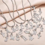 26 English Letter Gold-Plated Collarbone Chain Fashion Jewelry Necklace with Zircon for Hip Hop Everything Hot Selling