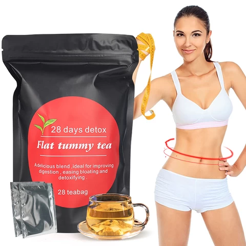 28 days flat tummy tea Private Label Green Detox Tea Slim Weight Lose Slimming