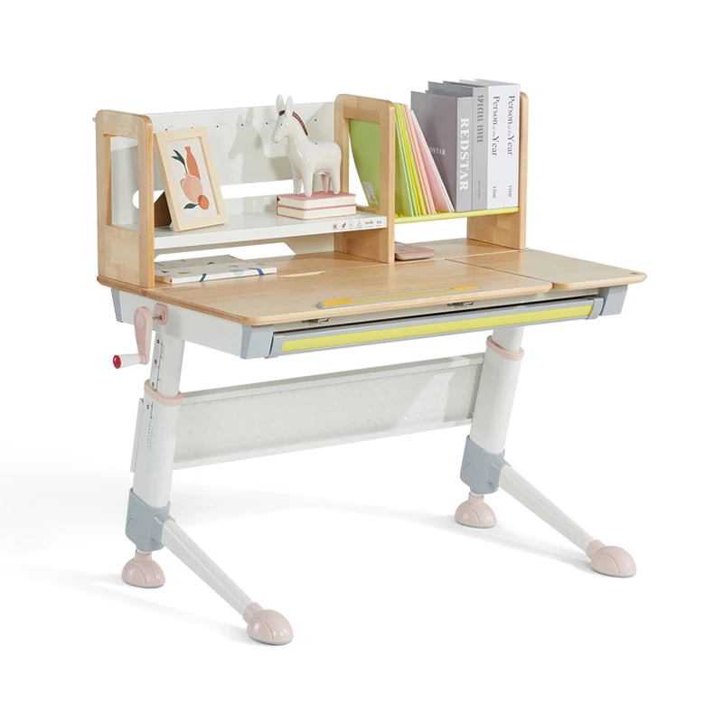 2M2KIDS New Design Study Table Kids Solid Wood Bedroom Writing Desk Ergonomic Children Height Adjustable Study Desk