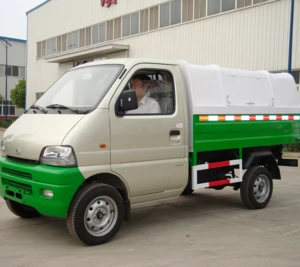 3 cubic small Hook arm garbage truck