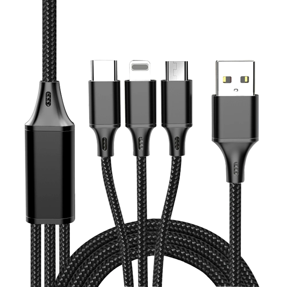3 in 1 Multi Function USB Charger Charging Cable Universal Cell Phone Cord