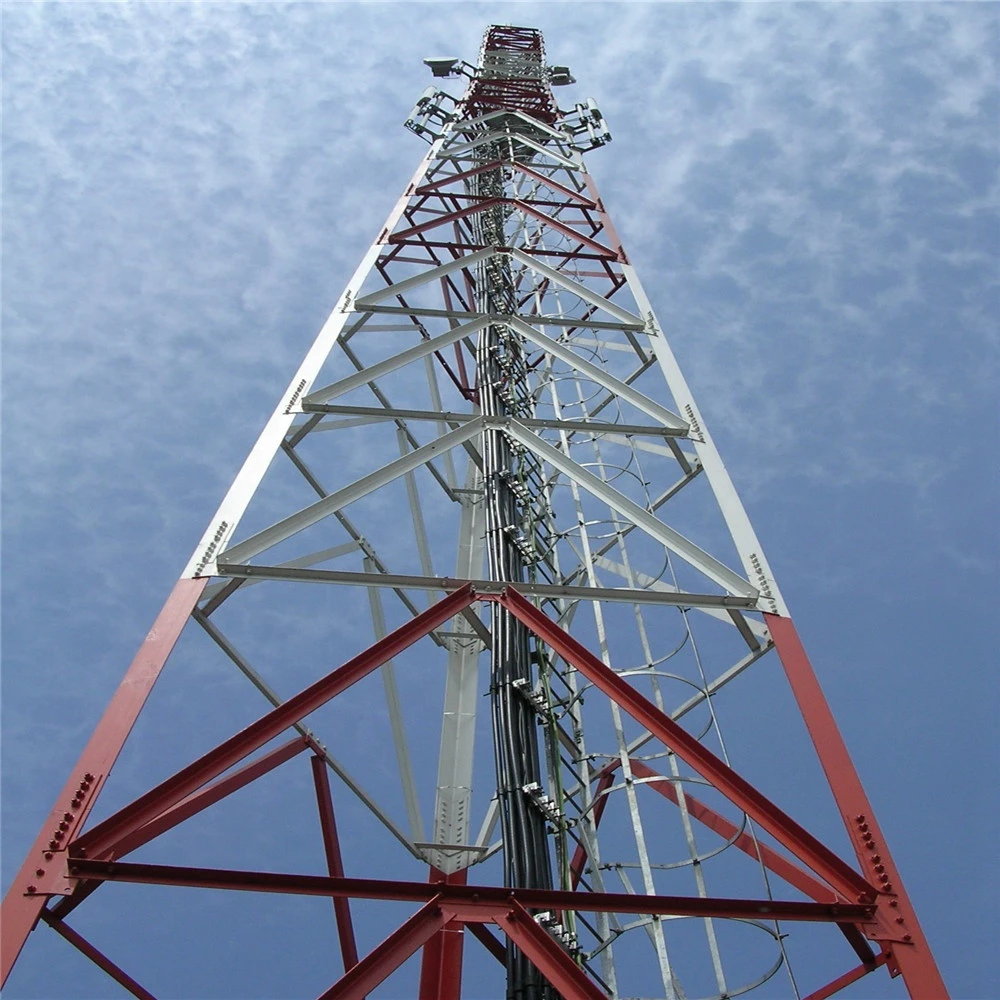 3 Leg Triangle Free Standing Cell Angle Lattice Galvanized Steel Telecom Communication Telecommunication Mast Tower