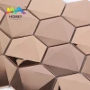 304 Rose Gold Hexagon Metal 3D Stainless Steel Inox Wall Mosaic Tiles